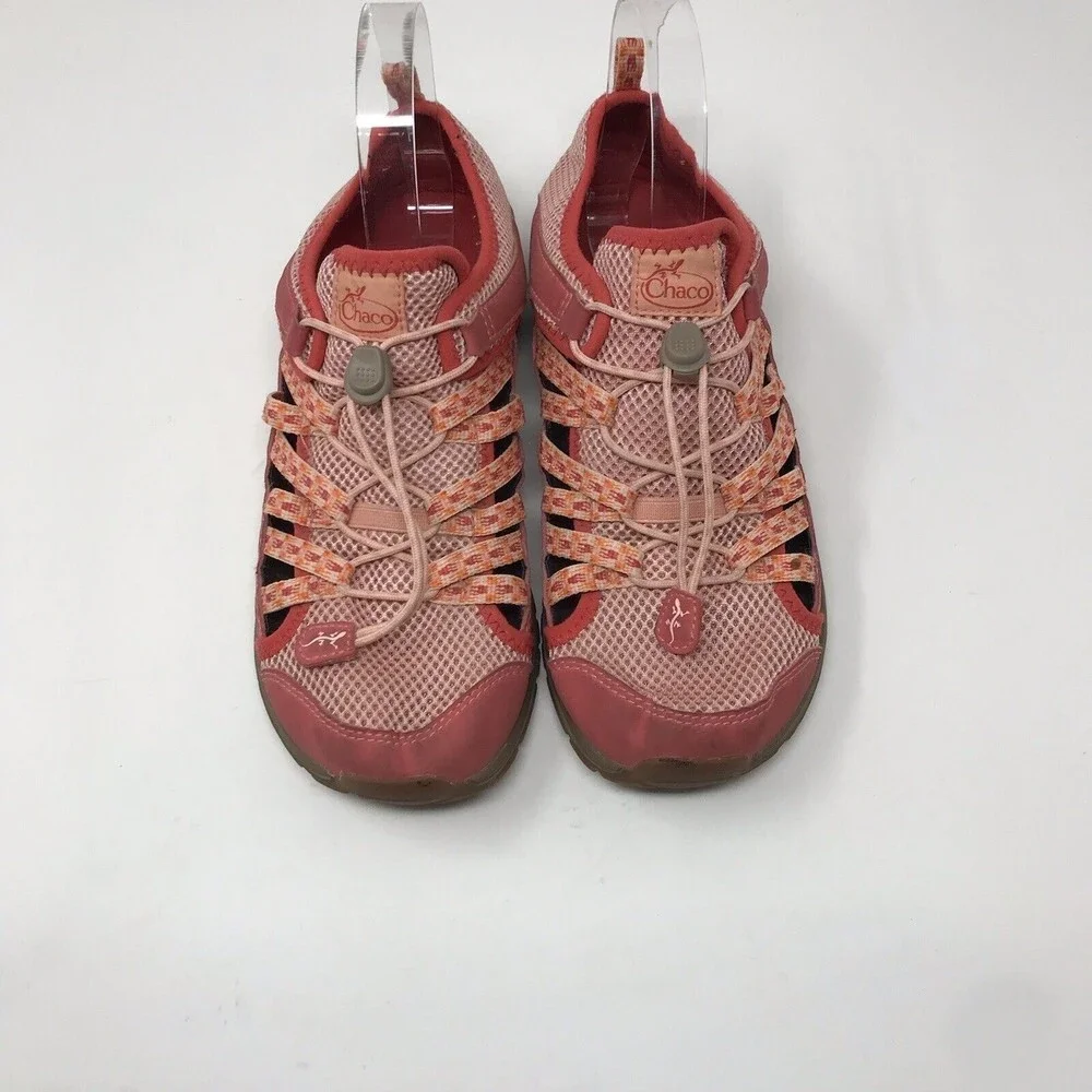 Chaco Kids Outcross Water Shoes Size 6 Red Orange Bungee Lace J180034 Quick Dry